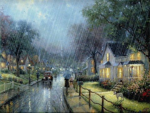 дождь в городке